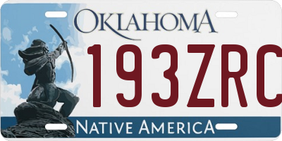 OK license plate 193ZRC