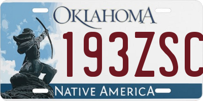 OK license plate 193ZSC