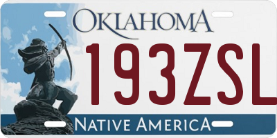 OK license plate 193ZSL