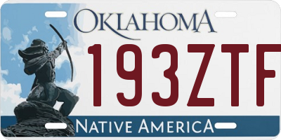OK license plate 193ZTF