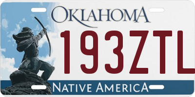OK license plate 193ZTL
