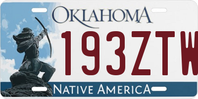 OK license plate 193ZTW