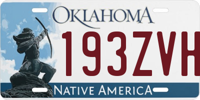 OK license plate 193ZVH