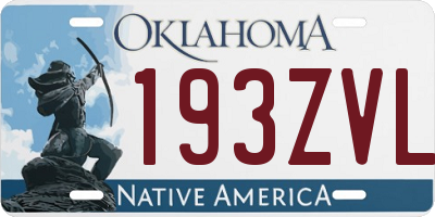 OK license plate 193ZVL