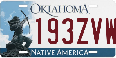 OK license plate 193ZVW