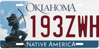 OK license plate 193ZWH