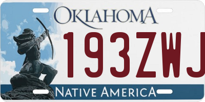 OK license plate 193ZWJ