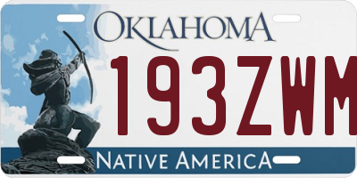OK license plate 193ZWM