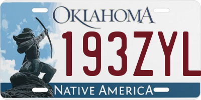 OK license plate 193ZYL