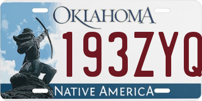 OK license plate 193ZYQ