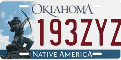 OK license plate 193ZYZ