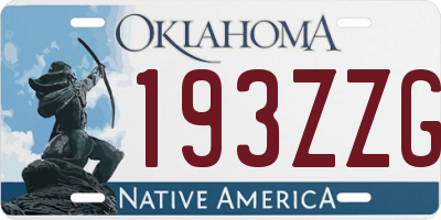 OK license plate 193ZZG