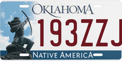 OK license plate 193ZZJ