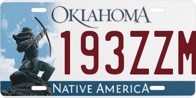 OK license plate 193ZZM