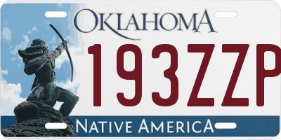 OK license plate 193ZZP