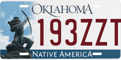 OK license plate 193ZZT