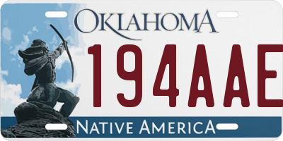 OK license plate 194AAE