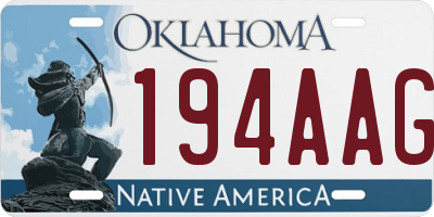OK license plate 194AAG