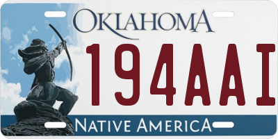 OK license plate 194AAI