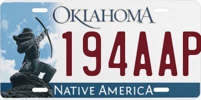 OK license plate 194AAP