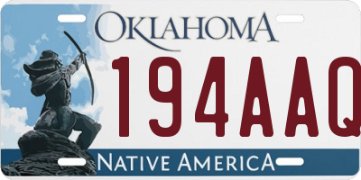 OK license plate 194AAQ