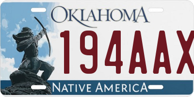 OK license plate 194AAX