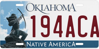 OK license plate 194ACA