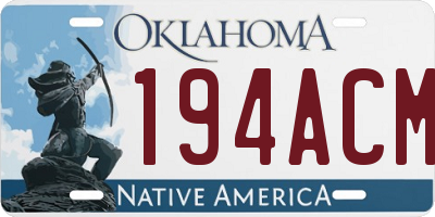 OK license plate 194ACM