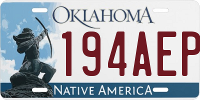 OK license plate 194AEP