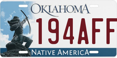 OK license plate 194AFF
