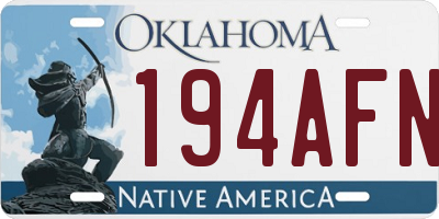 OK license plate 194AFN