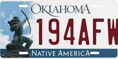OK license plate 194AFW