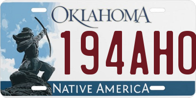 OK license plate 194AHO