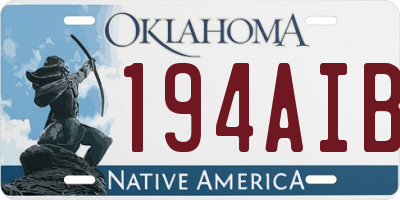 OK license plate 194AIB