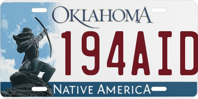 OK license plate 194AID