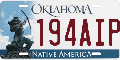 OK license plate 194AIP