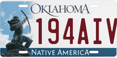 OK license plate 194AIV