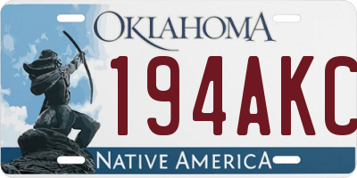 OK license plate 194AKC