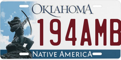 OK license plate 194AMB