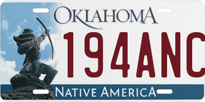 OK license plate 194ANC