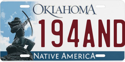 OK license plate 194AND