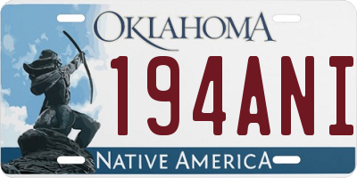 OK license plate 194ANI