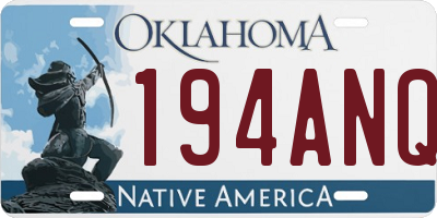 OK license plate 194ANQ