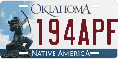 OK license plate 194APF