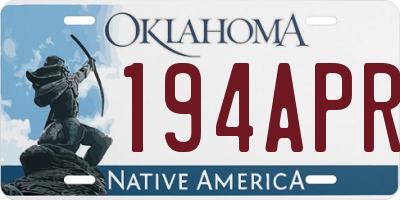 OK license plate 194APR