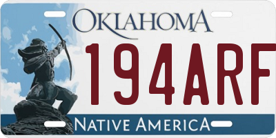 OK license plate 194ARF