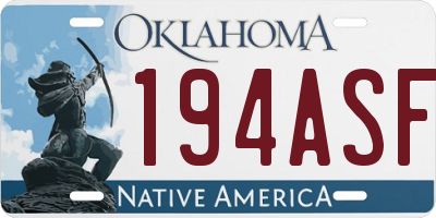 OK license plate 194ASF