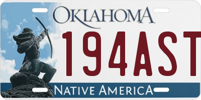 OK license plate 194AST