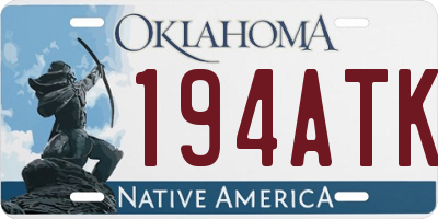 OK license plate 194ATK