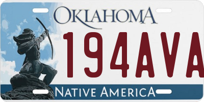 OK license plate 194AVA